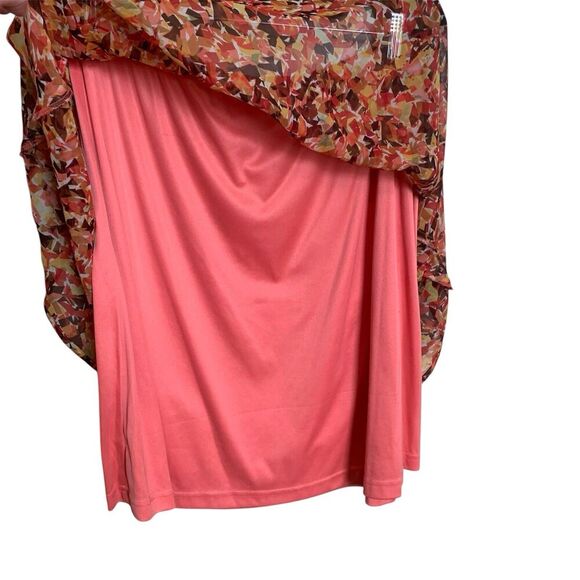 Colorful Skirt Womens Size 16 Orange Red Brown Flirty Pull On Flowy Beach Party - Picture 5 of 9